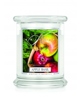 Kringle Candle - Apple Basil - Jabłko i Bazylia - Świeca Zapachowa Średnia 2 Knoty