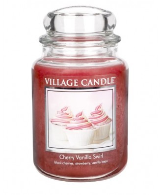 Village Candle - Świeca Duża - Cherry Vanilla Swirl - Wirująca Wiśnia z Wanilią