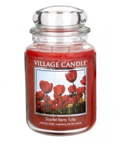 Village Candle - Świeca Duża - Scarlet Berry Tulips - Szkarłatne Tulipany