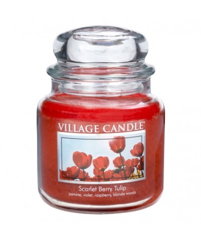Village Candle - Świeca Średnia - Scarlet Berry Tulips - Szkarłatne Tulipany