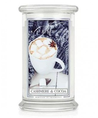 Kringle Candle - Cashmere & Cocoa - Kaszmir i Kakao - Świeca Zapachowa Duża 2 Knoty