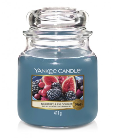 Yankee Candle - Świeca Średnia - Mulberry & Fig Delight - Rozkoszna Morwa i Figa