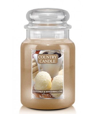 Country Candle - Coconut Marshmallow - Świeca Zapachowa Duża 2 Knoty