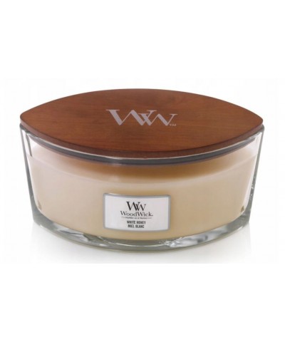 Woodwick - White Honey - Świeca Zapachowa Elipsa Hearthwick Flame