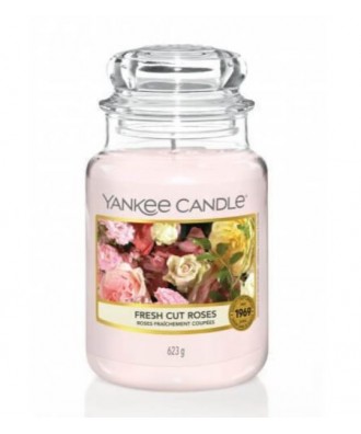 Yankee Candle - Fresh Cut Roses - Świeca Zapachowa Duża - Świeżo Ścięte Róże