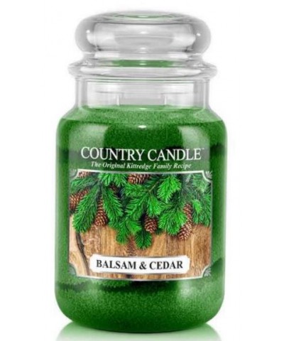 Country Candle - Balsam & Cedar - Świeca Zapachowa Duża