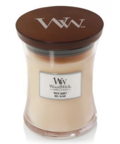 Woodwick - White Honey - Świeca Zapachowa Średnia Core