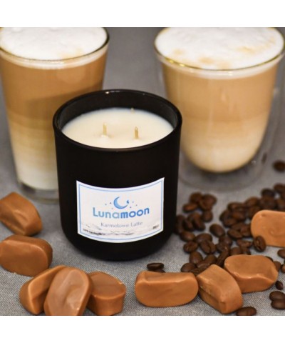 Lunamoon - Karmelowe Latte - Świeca Zapachowa Sojowa Mała