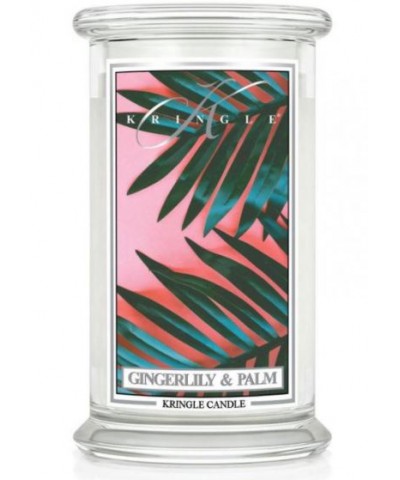 Kringle Candle - Gingerlily & Palm - Świeca Zapachowa Duża 2 Knoty