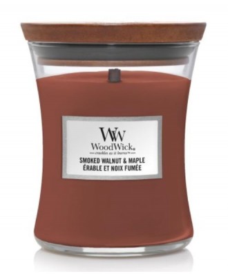 Woodwick - Smoked Walnut & Maple - Świeca Zapachowa Średnia Core