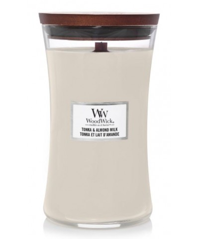 Woodwick - Tonka & Almond Milk - Świeca Zapachowa Duża Core