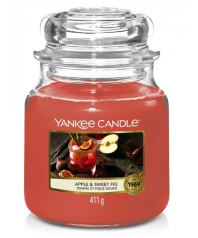 Yankee Candle - Apple & Sweet Fig - Świeca Zapachowa Średnia