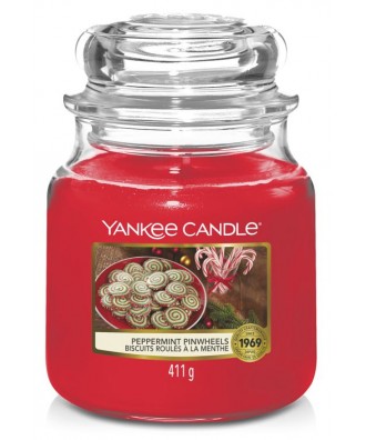 Yankee Candle - Peppermint Pinwheels - Świeca Zapachowa Średnia